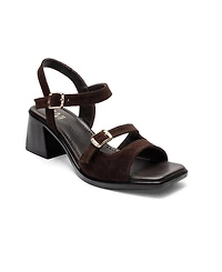 Forever & Always Shoes Women's Yolen Leather Block Heel Sandal