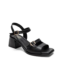 Forever & Always Shoes Women's Yolen Leather Block Heel Sandal