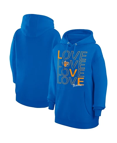 G-iii 4Her by Carl Banks Women's Blue New York Knicks Basketball Love Fleece Pullover Hoodie