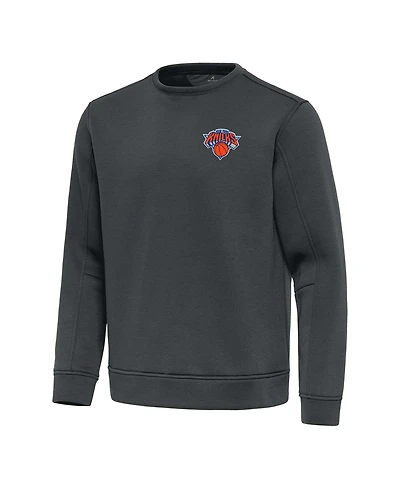 Antigua Men's Pewter New York Knicks Relevant Pullover Sweatshirt