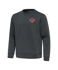 Antigua Men's Pewter New York Knicks Relevant Pullover Sweatshirt