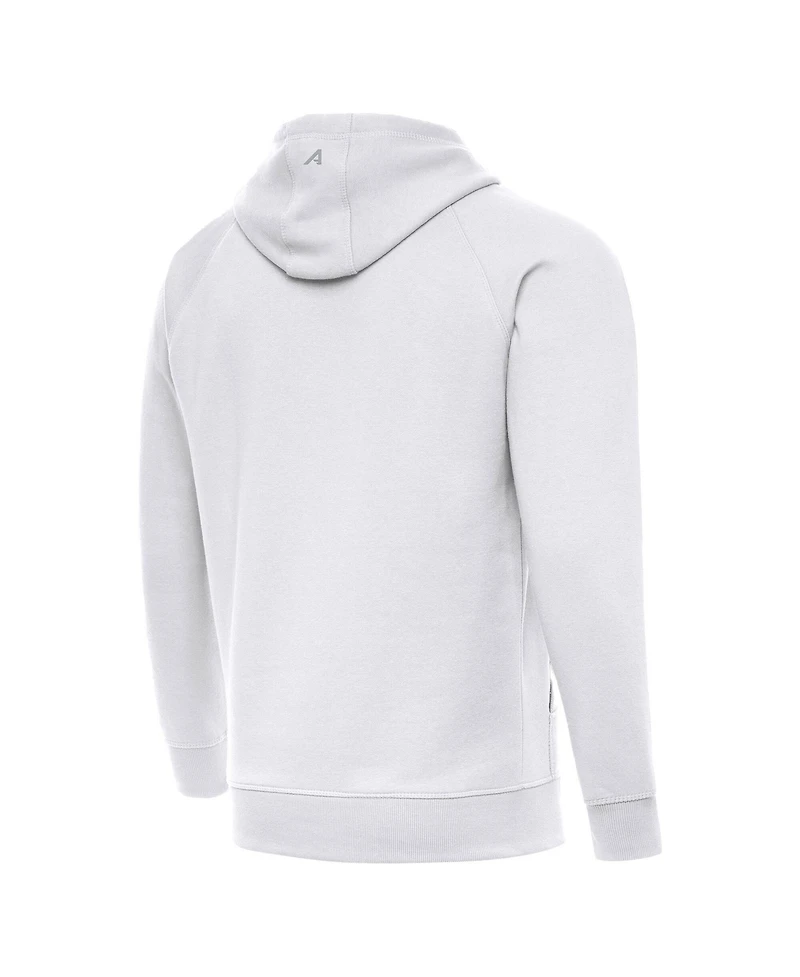 Antigua Men's White New York Knicks St. Patrick's Day Victory Raglan Pullover Hoodie