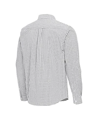 Antigua Men's Gray New York Knicks Ellis Woven Tri-Blend Button-Down Shirt
