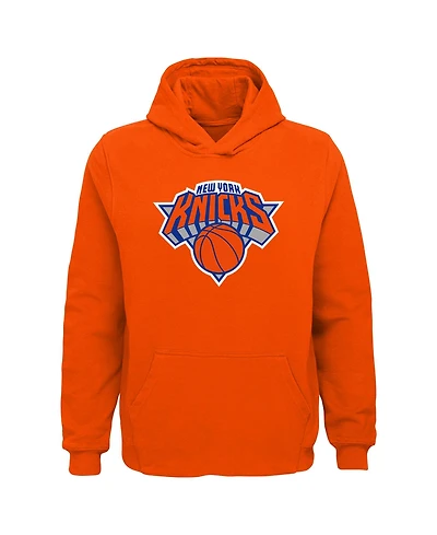 Outerstuff Big Boys and Girls Orange New York Knicks Primary Logo Pullover Hoodie