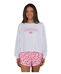 Concepts Sport Women's 2-Piece New York Knicks Lyric Long Sleeve Top and Shorts Set