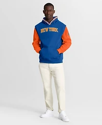 Fanatics Men's Blue/Orange New York Knicks Half Court Shot Clock Fastbreak Hoodie
