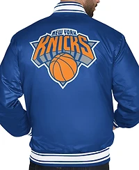 Starter Men's Blue New York Knicks Logo Varsity Full-Snap Jacket