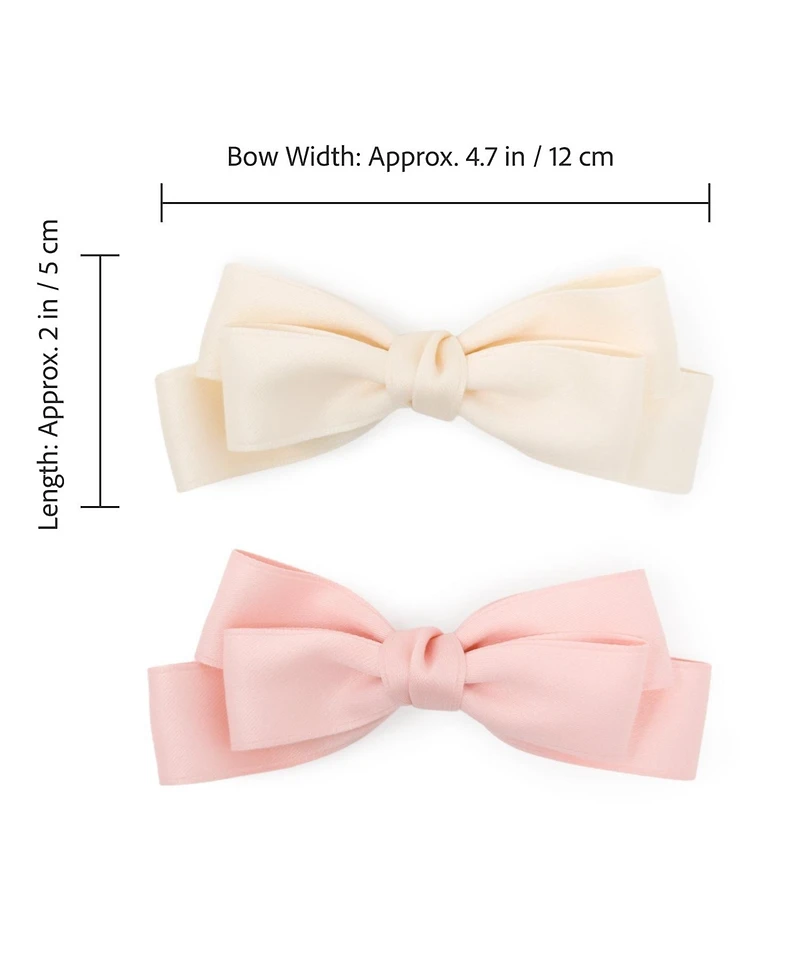 Puttisu Girls Large Double Bow Clip Set (2pc)