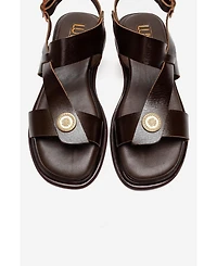 Forever & Always Shoes Women's Quella Leather Buckle Sandal