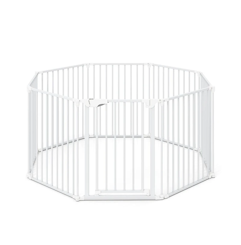 Ruie 8 Panel Extra Wide Pet Gate with Auto-Close Door and 270 Degree Hinges