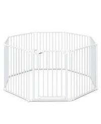Ruie 8 Panel Extra Wide Pet Gate with Auto-Close Door 270 Degree Hinges