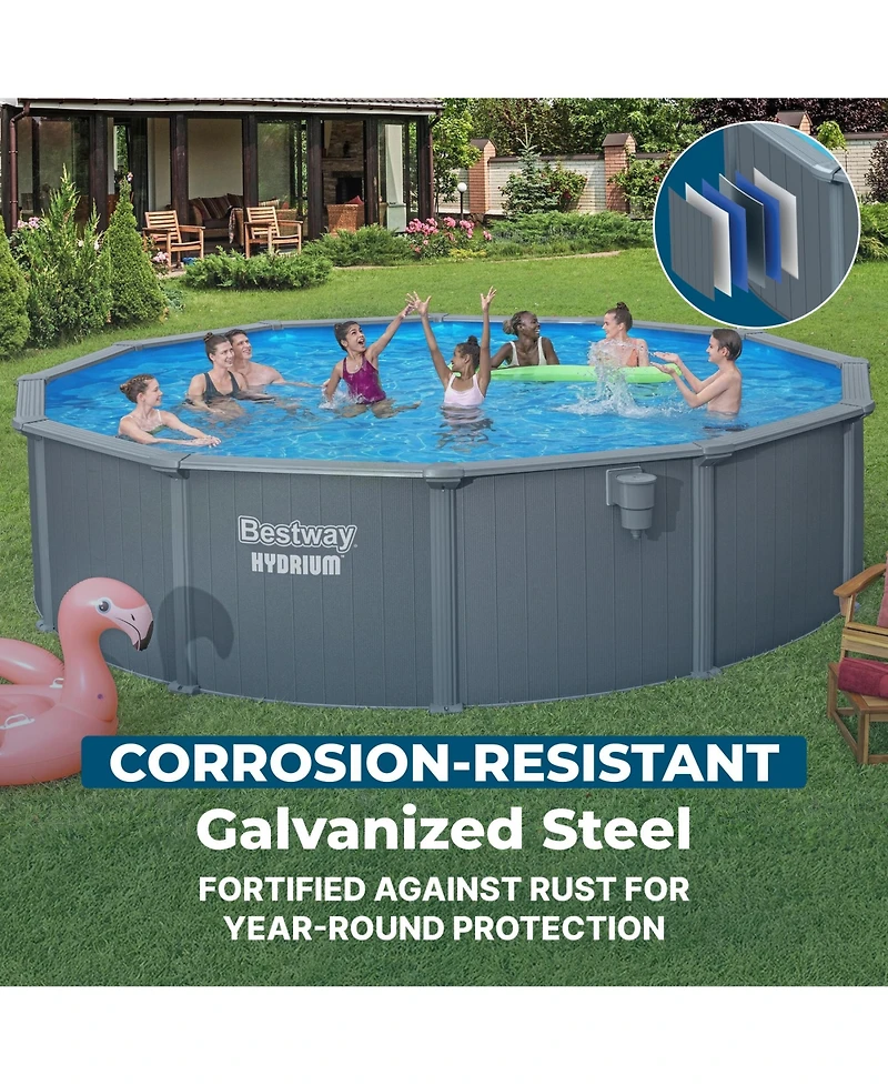 Bestway Hydrium 18' x 52" Round Steel Wall Above Ground Pool Set
