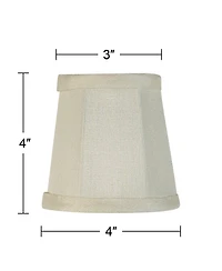 Springcrest Imperial Shade Set of 6 Empire Lamp Shades Small 3" Top x 4" Bottom x 4" High Candelabra Clip-On Fitting