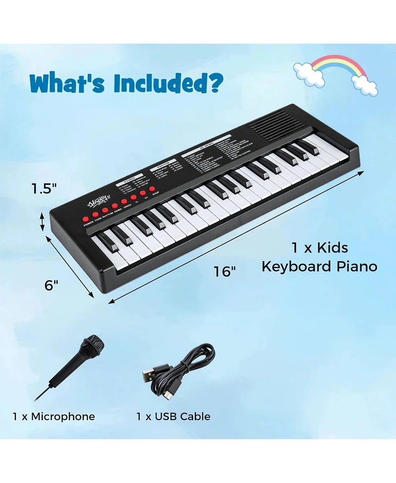 Costway Kids Piano Keyboard with 8 Rhythms Tones 22 Demos for Boys and Girls