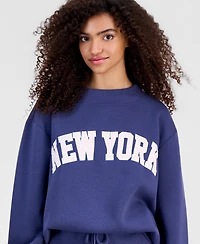 Madden Girl Juniors' Embroidered Mockneck Sweatshirt