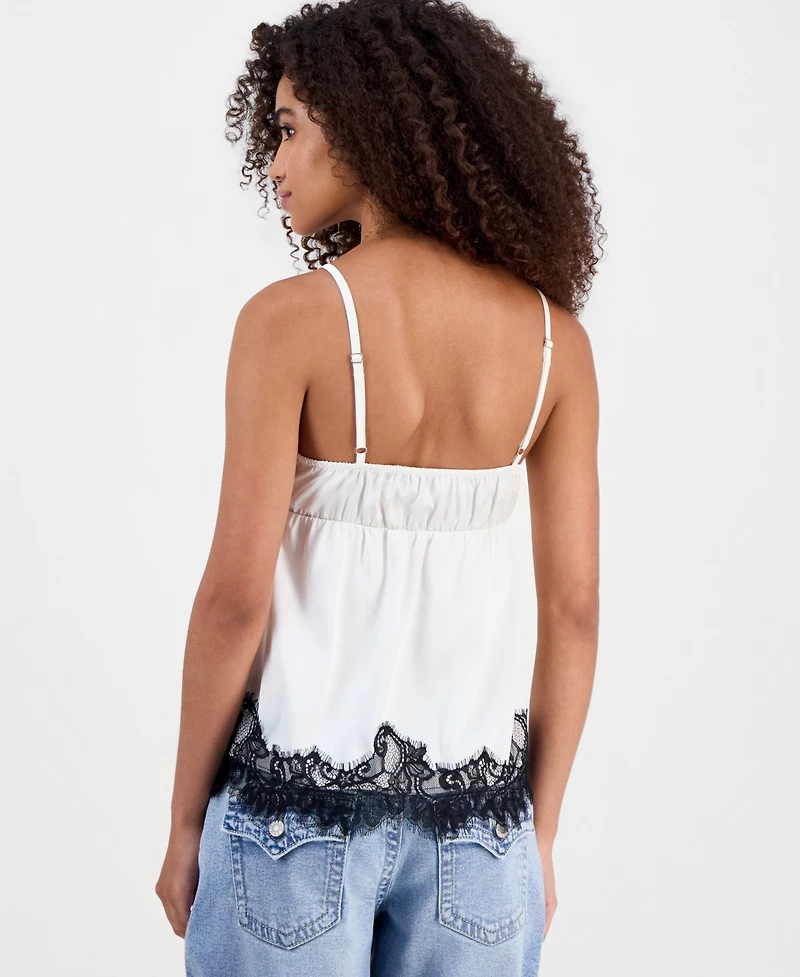 Madden Girl Juniors' Lace-Trim Satin Camisole