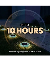 Bell + Howell Mosaic Disk Lights Solar Powered 6 Led Weather Resistance Path 4-Piece