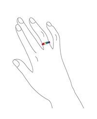 Bling Jewelry Rainbow Band Ring Cz Colorful Silver Tone Stainless Steel 8MM
