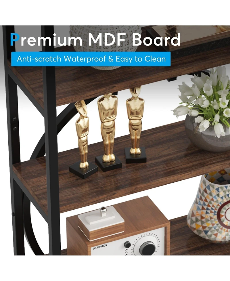 Slickblue 6 Tier Industrial Bookshelf with Open Display Storage Shelves