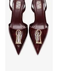 Prologue Shoes Women's Yvella Buckle Pointed Toe Stiletto Pump