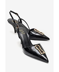 Prologue Shoes Women's Yvella Buckle Pointed Toe Stiletto Pump