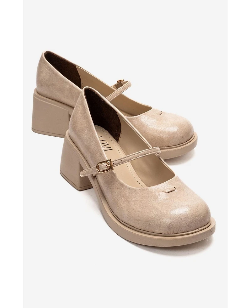 Prologue Shoes Women's Luanda Block Heel Mary Jane