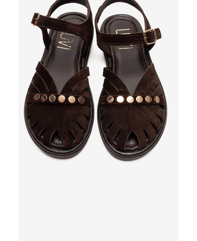 Forever & Always Shoes Chiela Leather Ankle Strap Sandal