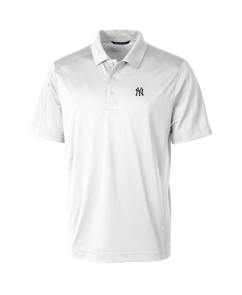 Cutter & Buck Men's White New York Yankees Prospect Textured Stretch Big Tall Polo Shirt