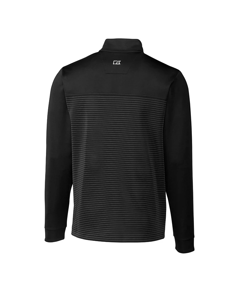 Cutter & Buck Men's Black Los Angeles Dodgers Big & Tall Traverse Stripe Stretch DryTec Quarter-Zip Sweatshirt