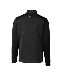 Cutter & Buck Men's Black Los Angeles Dodgers Big & Tall Traverse Stripe Stretch DryTec Quarter-Zip Sweatshirt