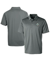 Cutter & Buck Men's Steel Miami Dolphins Prospect Textured Stretch Polo Shirt
