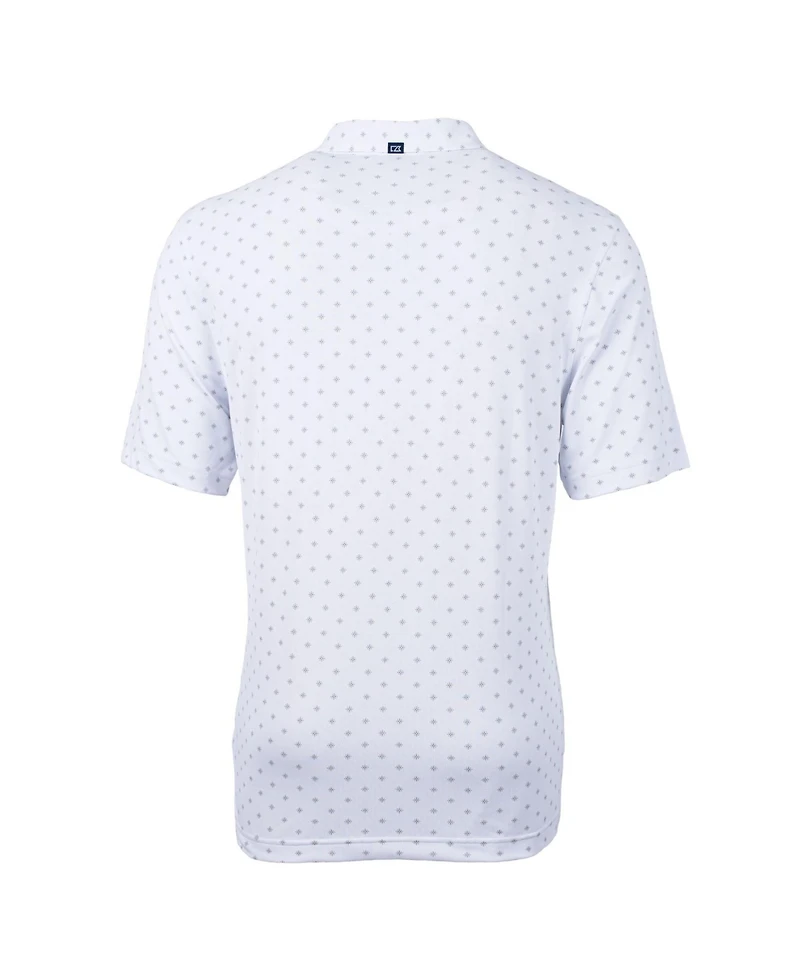Cutter & Buck Men's White Los Angeles Dodgers Virtue Eco Pique Tile Polo Shirt