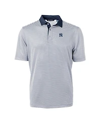 Cutter & Buck Men's Navy/White New York Yankees Virtue Eco Pique Micro Stripe Big Tall Polo Shirt