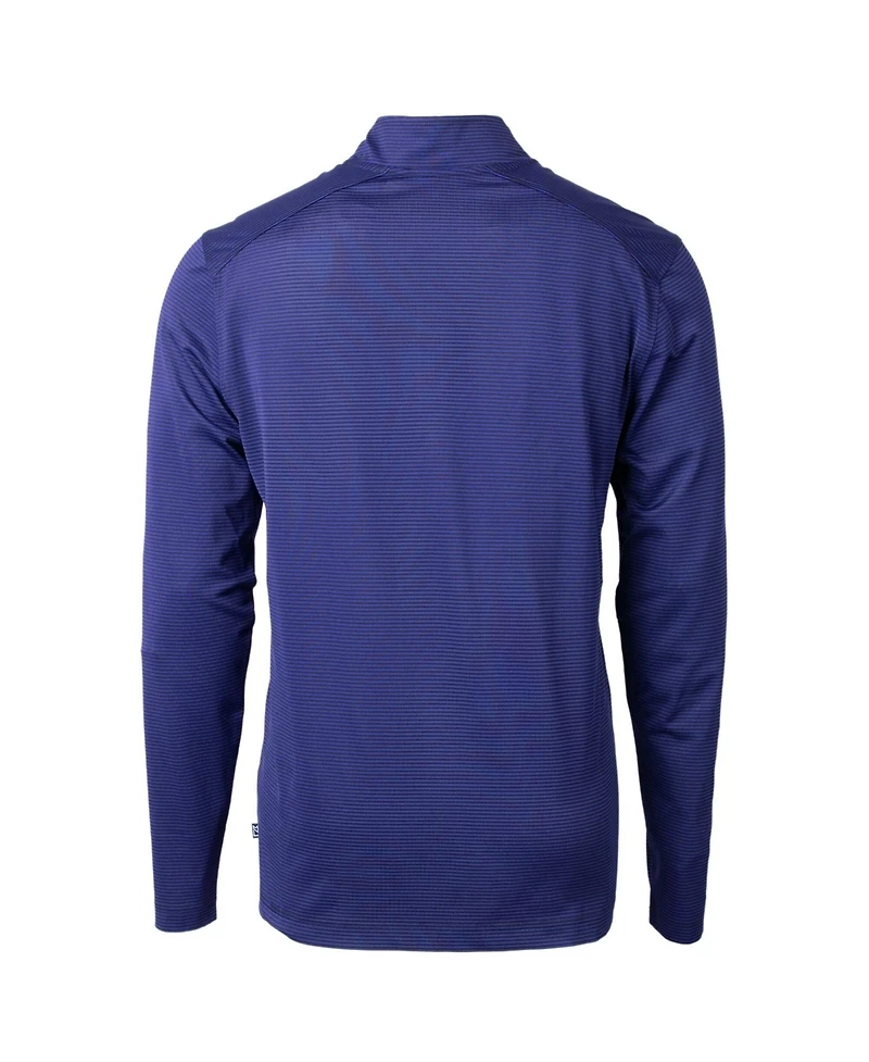 Cutter & Buck Men's Royal/Black Los Angeles Dodgers Virtue Eco Pique Micro Stripe Big & Tall Quarter-Zip Pullover Sweatshirt