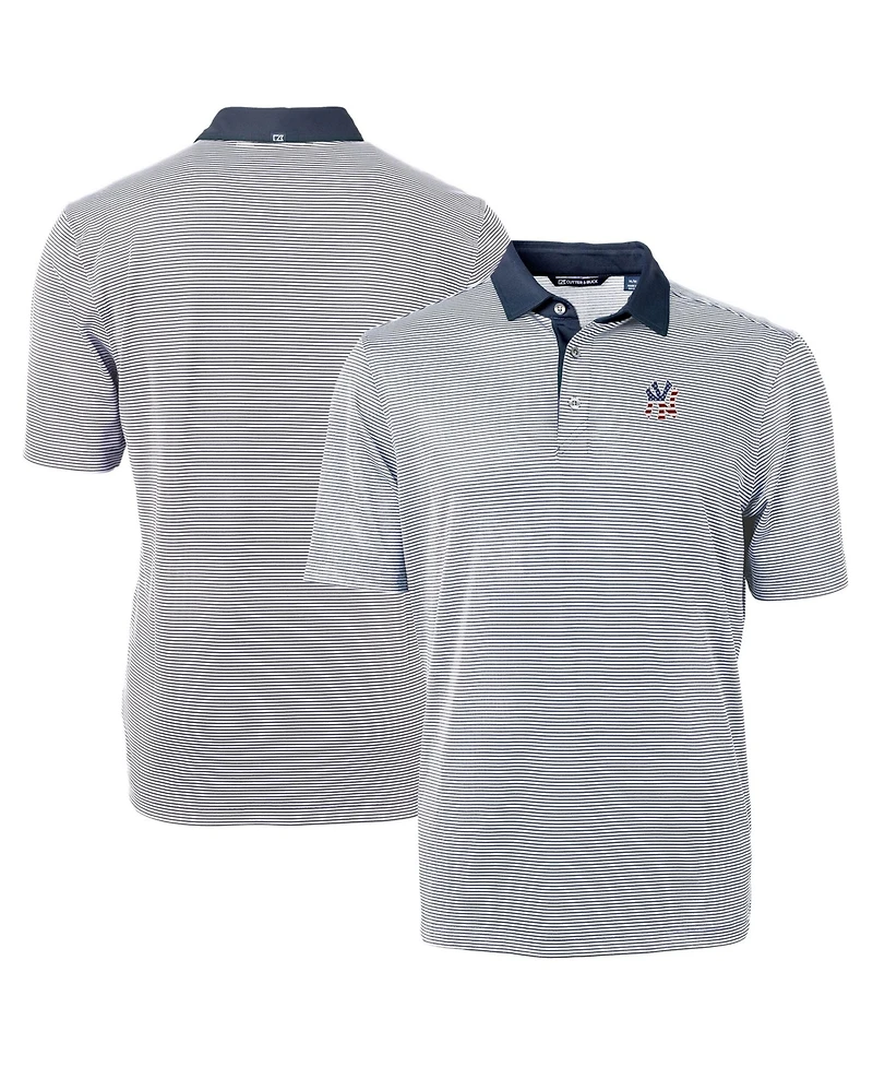 Cutter & Buck Men's Navy New York Yankees Americana Logo Big & Tall Virtue Eco Pique Polo Shirt