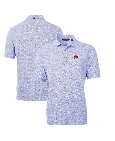 Cutter & Buck Men's Blue Buffalo Bills Throwback Logo Virtue Eco-Pique Botanical Polo Shirt