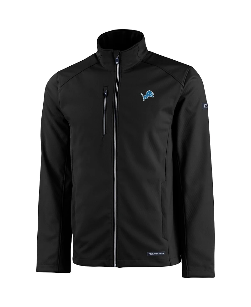 Cutter & Buck Men's Black Detroit Lions Evoke Eco Softshell Full-Zip Jacket
