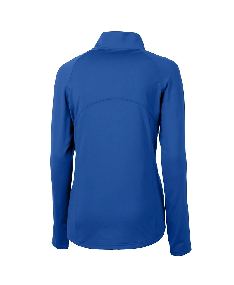 Cutter & Buck Women's Royal Los Angeles Dodgers DryTec Adapt Eco Knit Stretch Raglan Half-Zip Sweatshirt