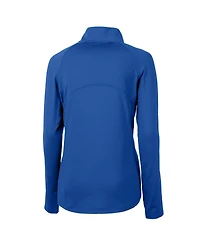 Cutter & Buck Women's Royal Los Angeles Dodgers DryTec Adapt Eco Knit Stretch Raglan Half-Zip Sweatshirt