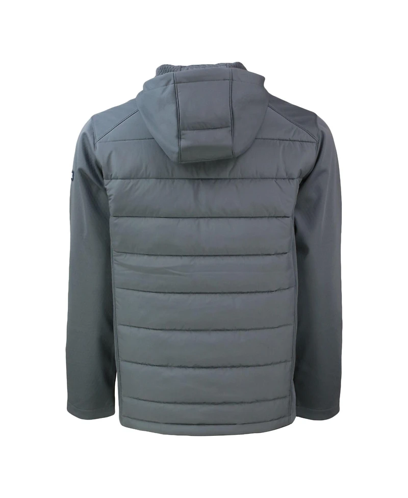Cutter & Buck Men's Gray New York Yankees Evoke Hybrid Eco Softshell Full-Zip Hoodie