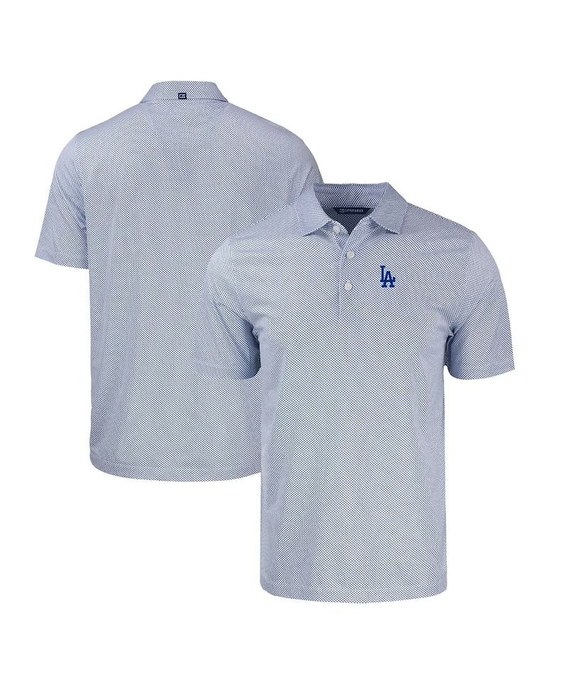 Cutter & Buck Men's Royal/White Los Angeles Dodgers Pike Eco Symmetry Print Stretch Polo Shirt