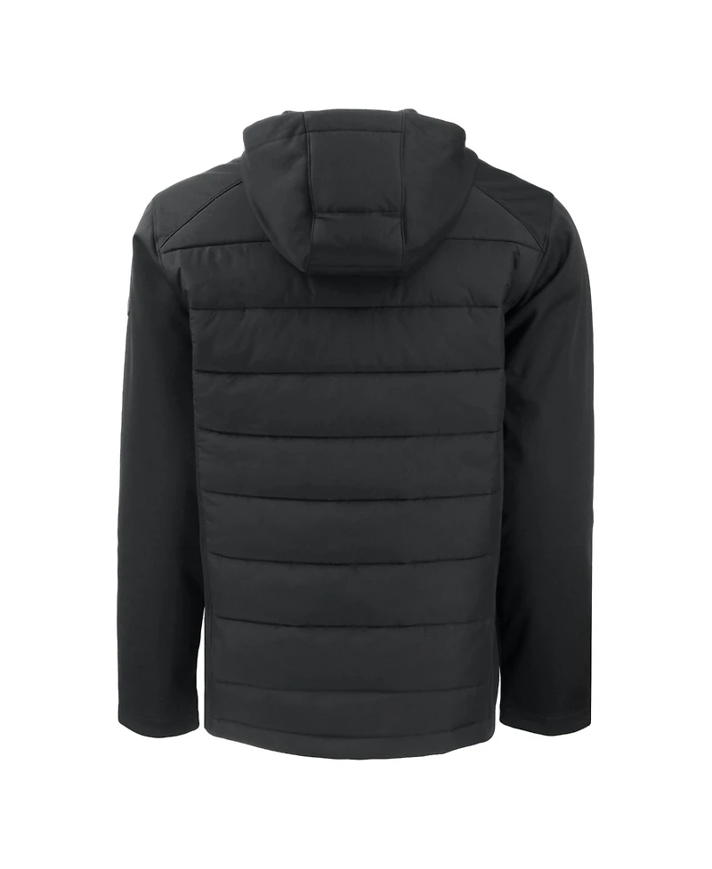 Cutter & Buck Men's Black Los Angeles Dodgers Evoke Hybrid Eco Softshell Full-Zip Hoodie