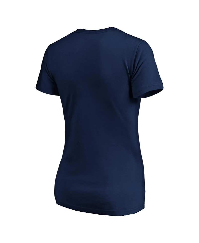 Fanatics Women's Profile Navy Atlanta Braves Plus Wordmark V-Neck T-Shirt