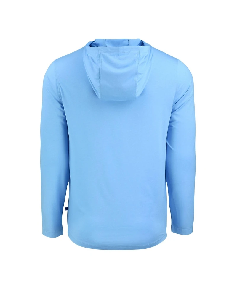 Cutter & Buck Men's Powder Blue Ole Miss Rebels Coastline Epic Comfort Eco Long Sleeve Hoodie T-Shirt