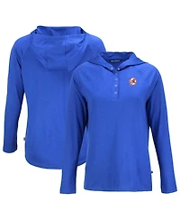 Cutter & Buck Women's Royal New York Yankees Cooperstown Collection Coastline Epic Comfort Eco Hoodie Raglan Long Sleeve T-Shirt