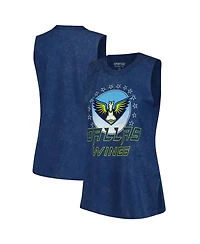 Sportiqe Women's Navy Dallas Wings Rock Roll Collection Turner Mineral Wash Tank