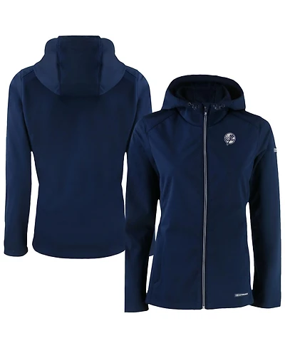 Cutter & Buck Women's Navy New York Yankees Evoke Eco Softshell Full-Zip Hoodie Jacket