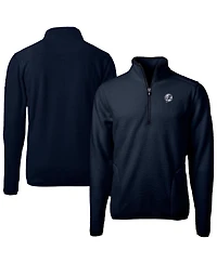Cutter & Buck Men's Navy New York Yankees Cascade Eco Fleece Quarter-Zip Jacket