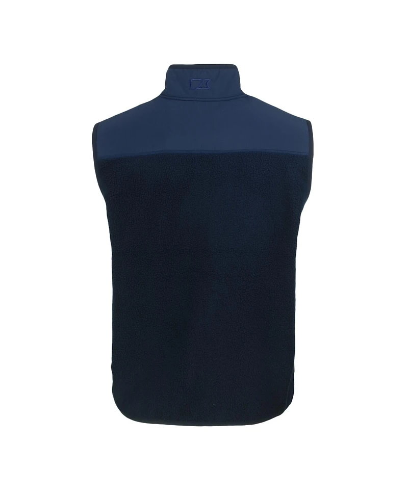 Cutter & Buck Men's Navy New York Yankees Cascade Eco Fleece Full-Zip Vest