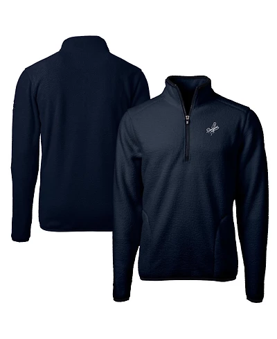 Cutter & Buck Men's Navy Los Angeles Dodgers Big & Tall Cascade Eco Fleece Quarter-Zip Jacket